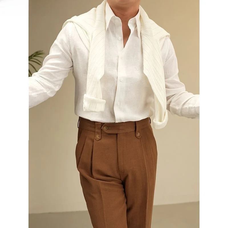 Мужская легкая льняная длинная све irt дышащая повседневная модная весна-лето новая одноцветная джентльменская повседневная одежда...
Мужская легкая льняная длинная све irt дышащая повседневная модная весна-лето новая одноцветная джентльменская повседневная одежда...