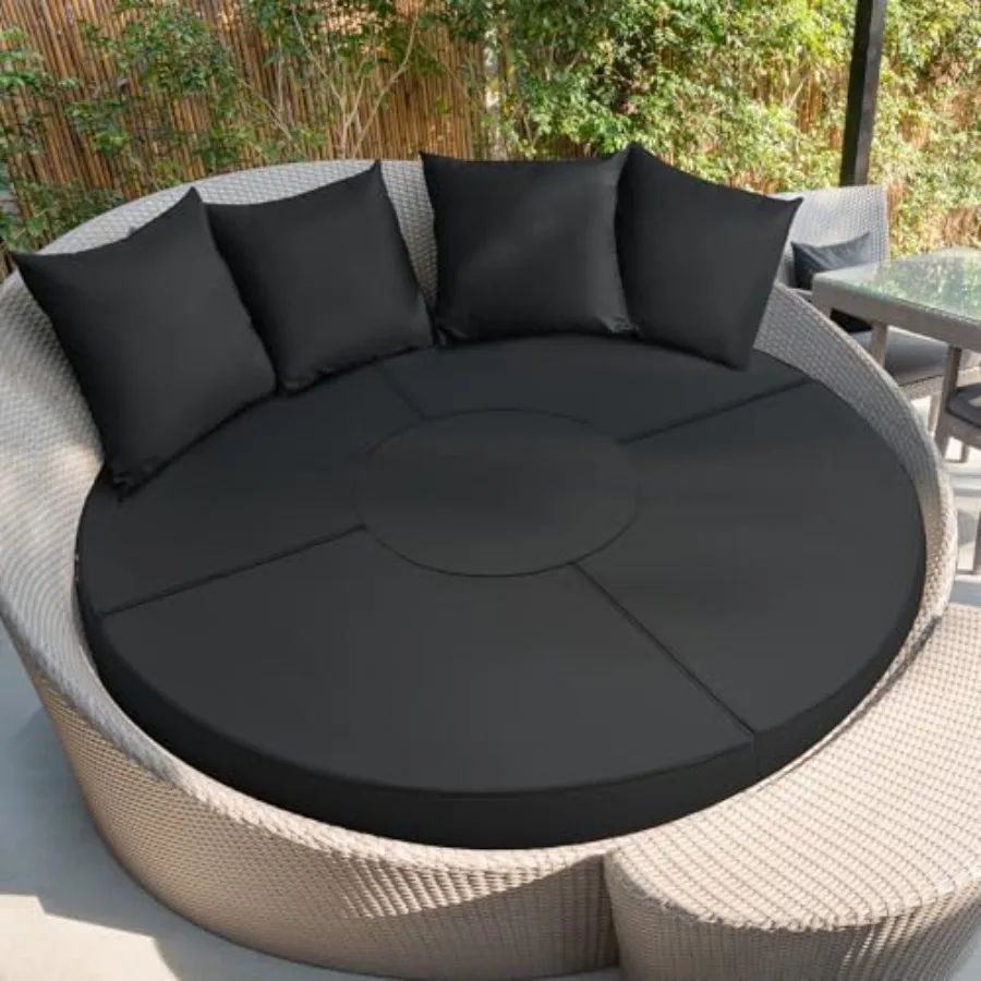 66" Outdoor Daybed Cushion Cover Round Replacement with 4 Pcs Pillow Covers Waterproof Fade Resistant Sun Bed Outdoor Cushion C
66" Outdoor Daybed Cushion Cover Round Replacement with 4 Pcs Pillow Covers Waterproof Fade Resistant Sun Bed Outdoor Cushion C