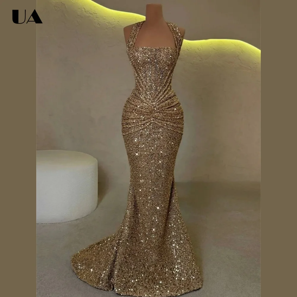 ULBYANRY Customized Mermaid Halterneck Evening Dresses for Women, Sparkly Sequined Prom Dress, Elegant Sleeveless Party Dress
ULBYANRY Customized Mermaid Halterneck Evening Dresses for Women, Sparkly Sequined Prom Dress, Elegant Sleeveless Party Dress