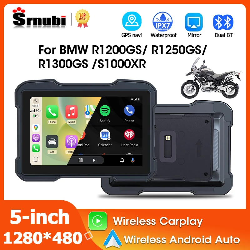 Srnubi 5-inch Mortorcycle Player Stereo Navigation GPS For BMW R1200GS/ R1250GS/ R1300GS /S1000XR Carplay Android Auto Mirror
Srnubi 5-inch Mortorcycle Player Stereo Navigation GPS For BMW R1200GS/ R1250GS/ R1300GS /S1000XR Carplay Android Auto Mirror