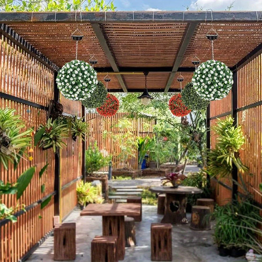 4pcs Artifical Plant Ball 7.87in Artificial Flower Ball Faux Flowers With Eucalyptus Decorative Balls For Backyard, Balcony, Gar
4pcs Artifical Plant Ball 7.87in Artificial Flower Ball Faux Flowers With Eucalyptus Decorative Balls For Backyard, Balcony, Gar