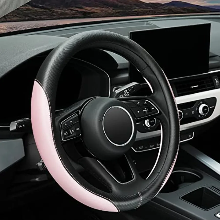 Soft Cute Light Pink Microfiber Leather Anti-Slip Steering Wheel Cover, Universal 5 Inch for Women Girls, Fit Vehicles, Sedans,
Soft Cute Light Pink Microfiber Leather Anti-Slip Steering Wheel Cover, Universal 5 Inch for Women Girls, Fit Vehicles, Sedans,