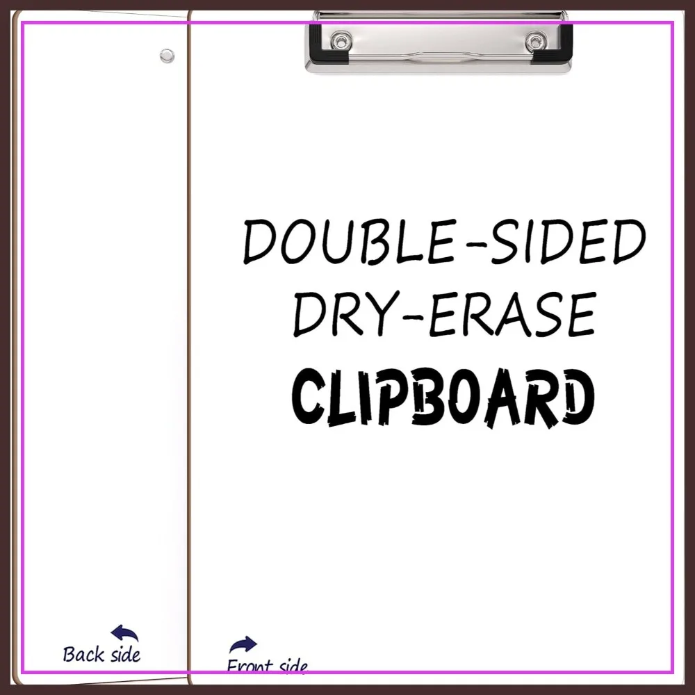 Dry Erase Clipboard Double-Sided 9x12 White Board with Low Profile Clip for School Office Home
Dry Erase Clipboard Double-Sided 9x12 White Board with Low Profile Clip for School Office Home
