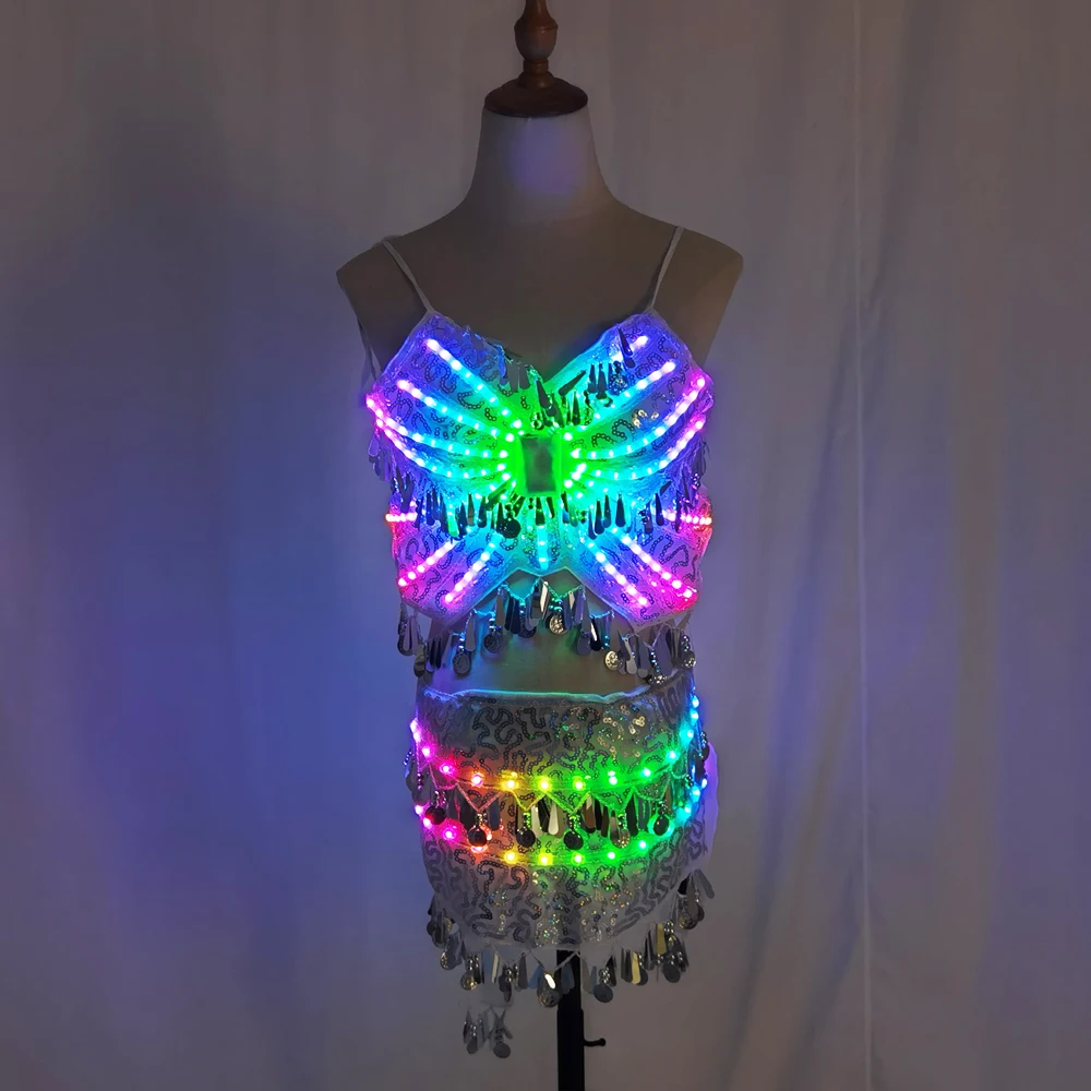 Colorful LED Lighting Women's Oriental Belly Dance Costume with Skirt Adult Stage Performance Dress for Ladies Bellydancing Wear
Colorful LED Lighting Women's Oriental Belly Dance Costume with Skirt Adult Stage Performance Dress for Ladies Bellydancing Wear