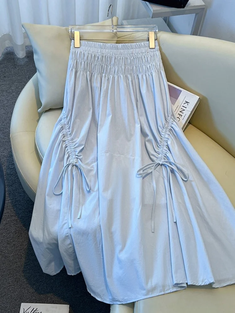 Knot Half Skirt Women's Loose High Waist Pleated A-Line Long Dress Korean Style Comfortable Soft Fabric Casual Wear
Knot Half Skirt Women's Loose High Waist Pleated A-Line Long Dress Korean Style Comfortable Soft Fabric Casual Wear
