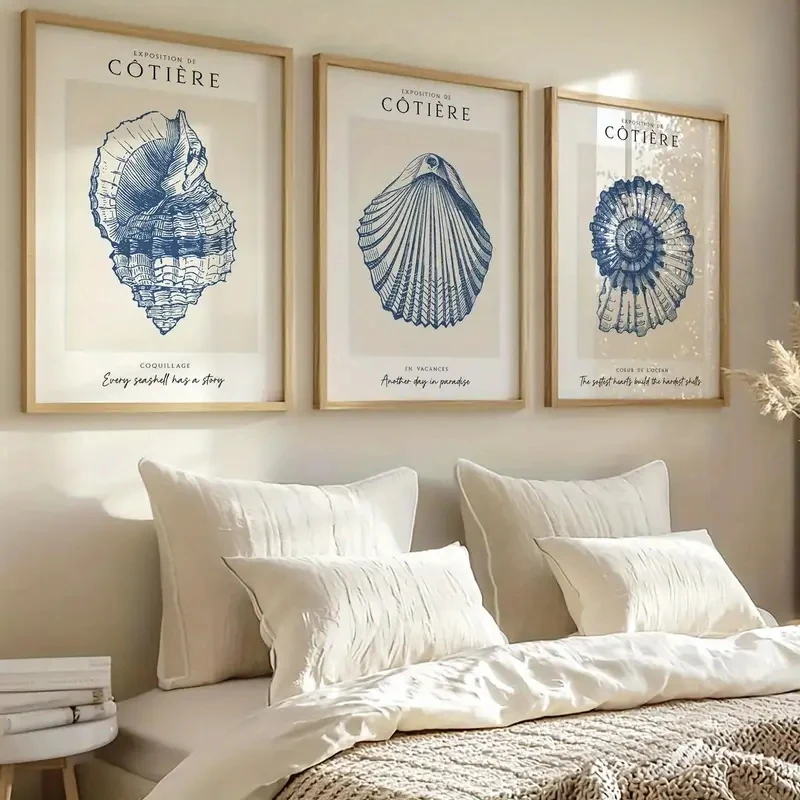 3pcs/Set Wall Art Retro Poster Blue Ocean-themed Art Printing, Cute Shell Canvas Living Room Decoration Bedroom Aesthetic Design
3pcs/Set Wall Art Retro Poster Blue Ocean-themed Art Printing, Cute Shell Canvas Living Room Decoration Bedroom Aesthetic Design