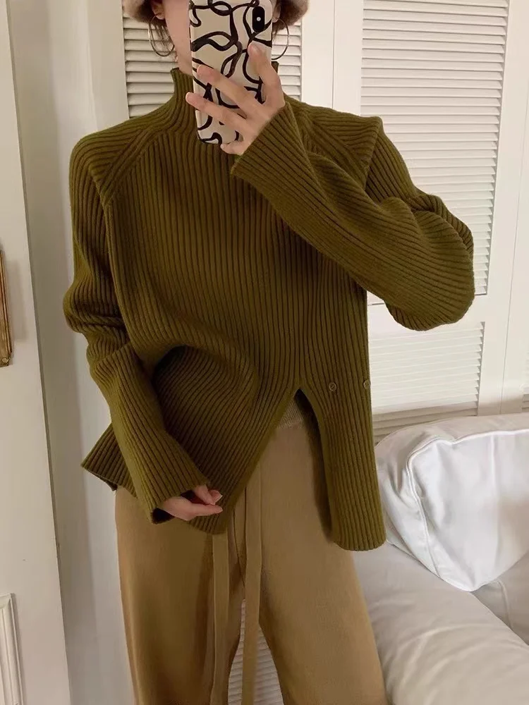 Autumn Winter Thickened High Collar Short Knitted Sweater Women's Inner Wear Lazy Style Top Korean Style Commute Style
Autumn Winter Thickened High Collar Short Knitted Sweater Women's Inner Wear Lazy Style Top Korean Style Commute Style