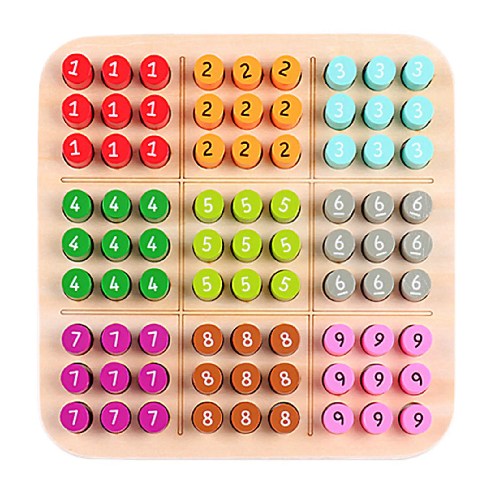 1Set Wooden Peg Board Sudoku Game for Children Cognitive Development Number Sensitivity Logic Reasoning Math Skill Building