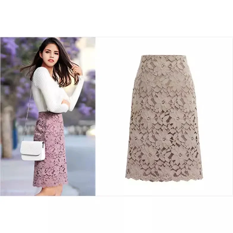 Ladies' lace midi skirt 2025 item lace hollow hook flower bag hip knee high knitted slim fit short skirt moda feminina
Ladies' lace midi skirt 2025 item lace hollow hook flower bag hip knee high knitted slim fit short skirt moda feminina