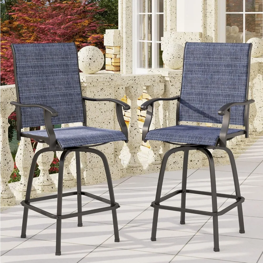 Outdoor Swivel Bar Stools Set of 2, 30" Bar Height Tall Patio Chairs with All Weather Textilene Fabric, High Top Bar Chairs for
Outdoor Swivel Bar Stools Set of 2, 30" Bar Height Tall Patio Chairs with All Weather Textilene Fabric, High Top Bar Chairs for