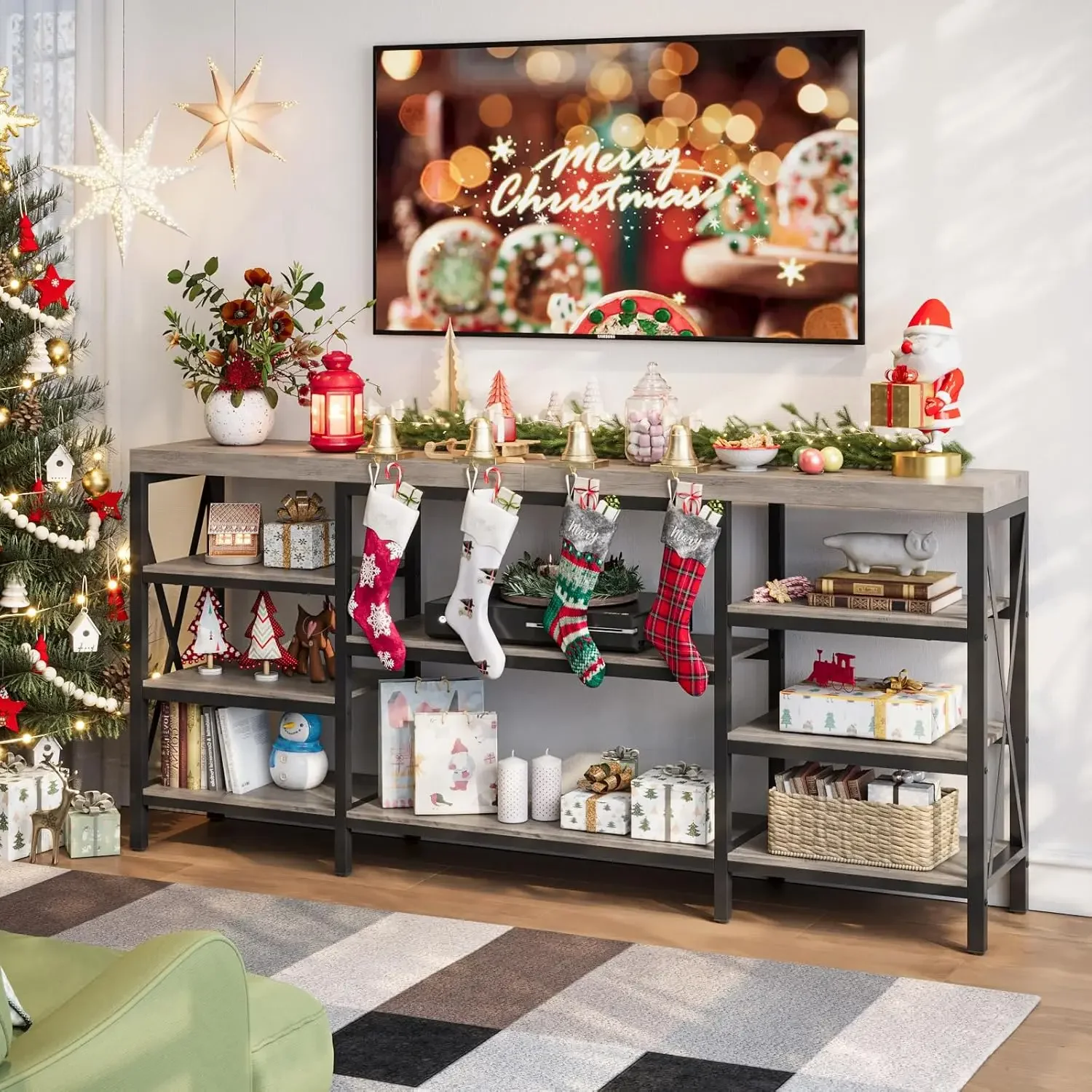 Console Table, Extra Long Entryway Table, 70.9 Inch Sofa Table with 9 Tier Storage Shelves for Hallway
Console Table, Extra Long Entryway Table, 70.9 Inch Sofa Table with 9 Tier Storage Shelves for Hallway
