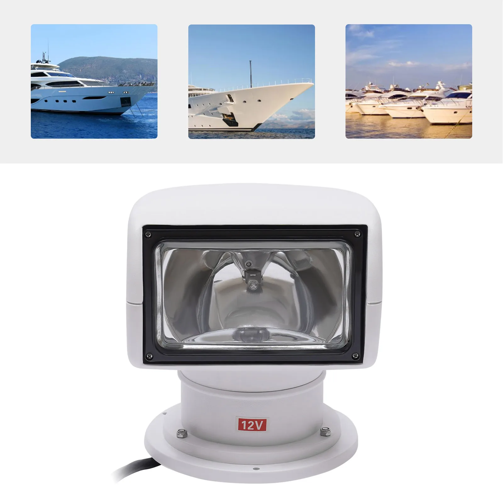 12V 100W Spotlight Marine Spot Light Boat Searchlight Remote Control Waterproof White 360° Rotatable for Boat
12V 100W Spotlight Marine Spot Light Boat Searchlight Remote Control Waterproof White 360° Rotatable for Boat