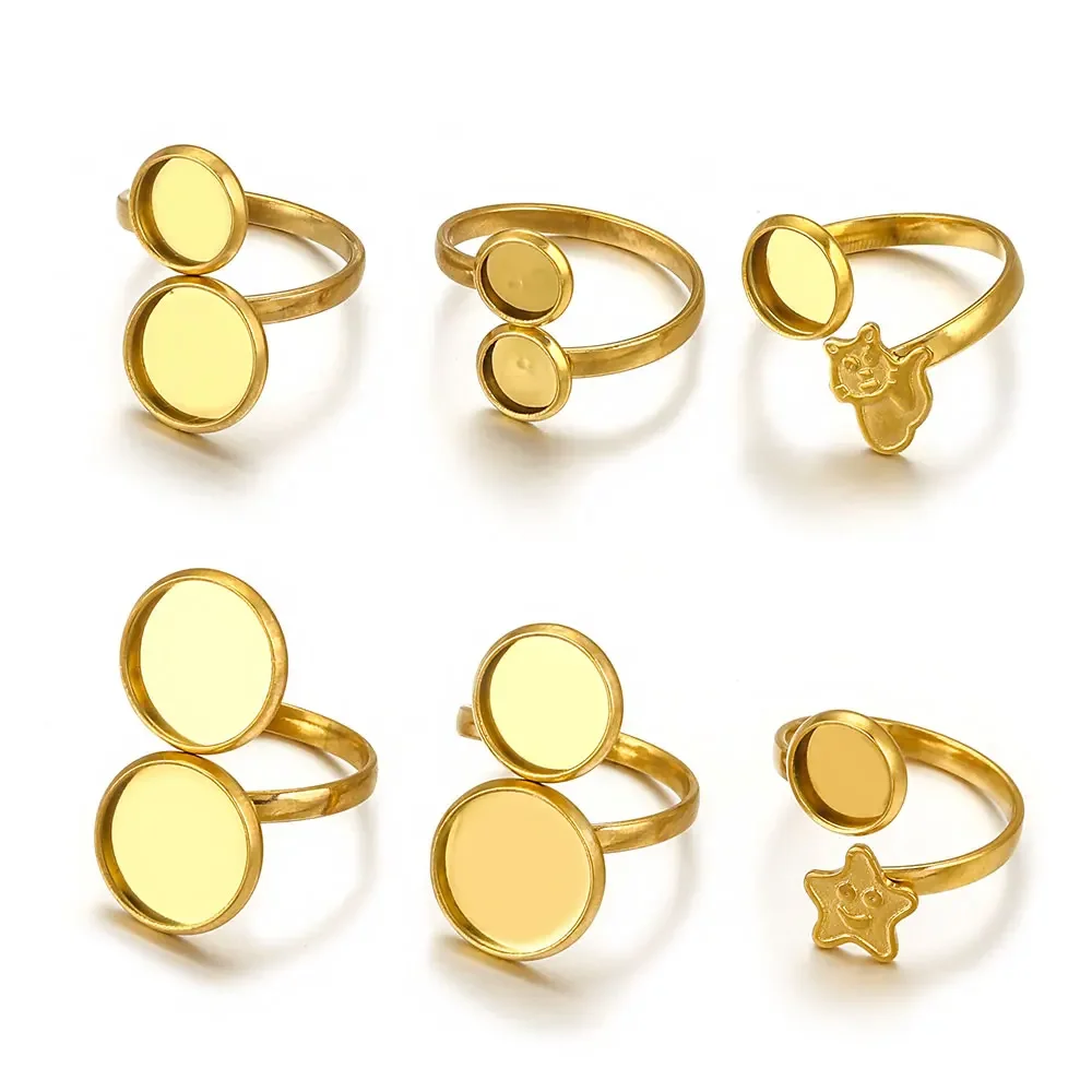 10 Pcs Stainless Steel Gold Plated PVD Ring Settings Cabochon Blank Bases Star Shape DIY Jewelry Making Material Parts Wholesale
10 Pcs Stainless Steel Gold Plated PVD Ring Settings Cabochon Blank Bases Star Shape DIY Jewelry Making Material Parts Wholesale