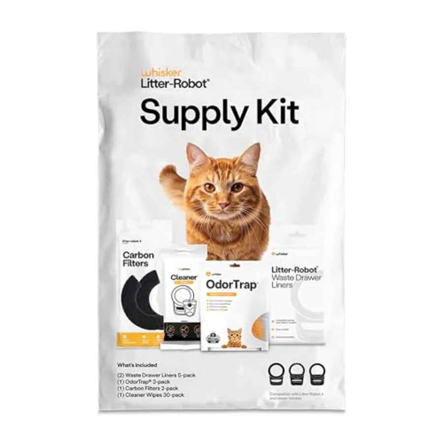 Litter-Robot Supply Kit by - Includes 30 Cleaner Wipes 10 Waste Drawer Liners 3 OdorTrap Refill Packs and 2 Carbon Filters For
Litter-Robot Supply Kit by - Includes 30 Cleaner Wipes 10 Waste Drawer Liners 3 OdorTrap Refill Packs and 2 Carbon Filters For