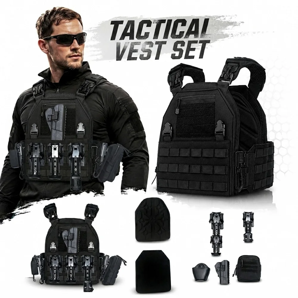 Versatile Modular Tactical Vest with Quick Release Back Panel Suit Durable Sturdy Outdoor Combat Gear for Hunting Camping
Versatile Modular Tactical Vest with Quick Release Back Panel Suit Durable Sturdy Outdoor Combat Gear for Hunting Camping