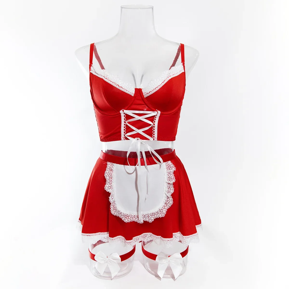 Maid Cosplay Bow Bandage Apron Maidservant Uniform Women's Sexy Lingerie 5-Piece Sets Lace Patchwork Sensual Tempt Kit
Maid Cosplay Bow Bandage Apron Maidservant Uniform Women's Sexy Lingerie 5-Piece Sets Lace Patchwork Sensual Tempt Kit