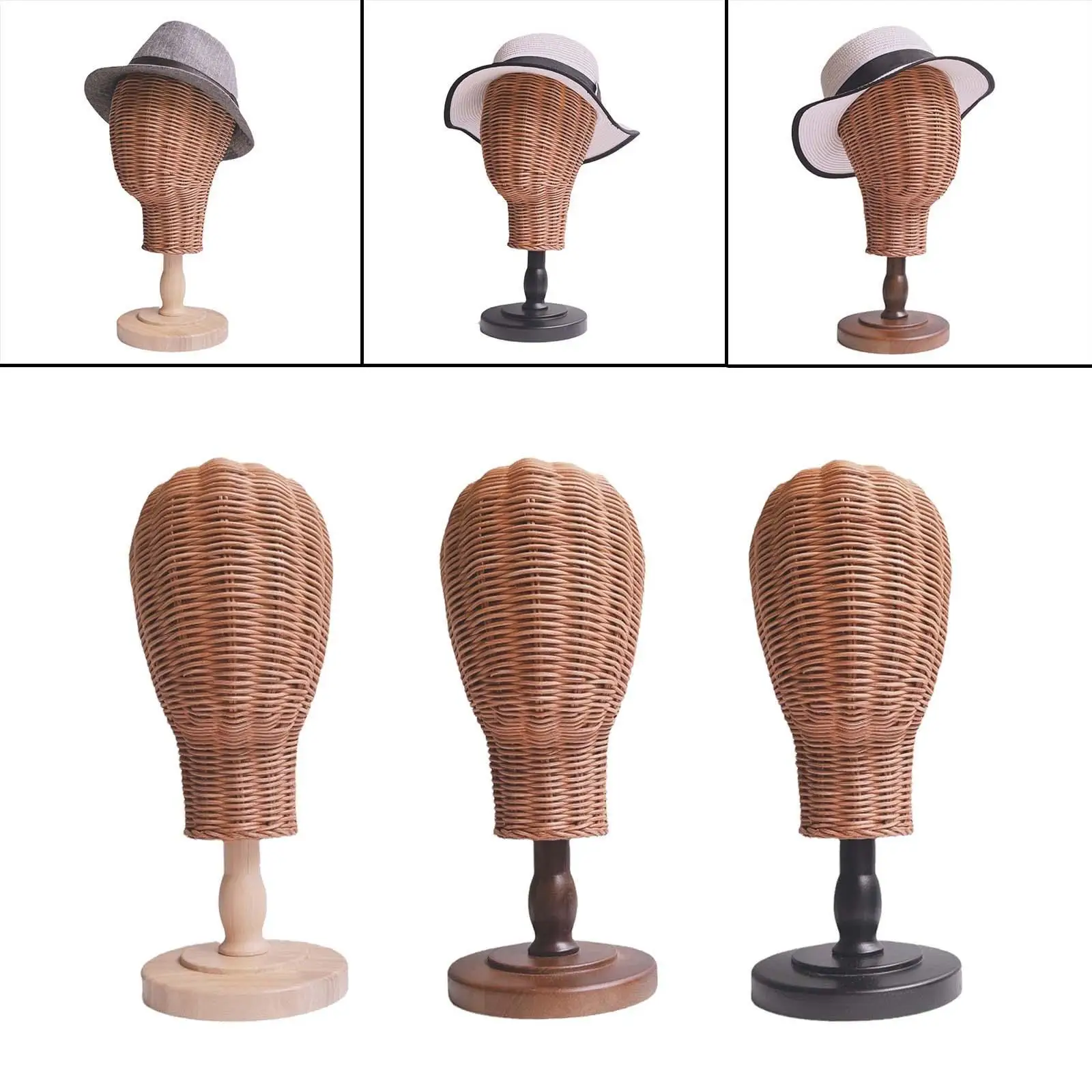 Hat Display Holder Rack Rattan Mannequin Head Stand, Multipurpose,Unique Decorative Wig Holder Rustic Rack for Home Salon
Hat Display Holder Rack Rattan Mannequin Head Stand, Multipurpose,Unique Decorative Wig Holder Rustic Rack for Home Salon