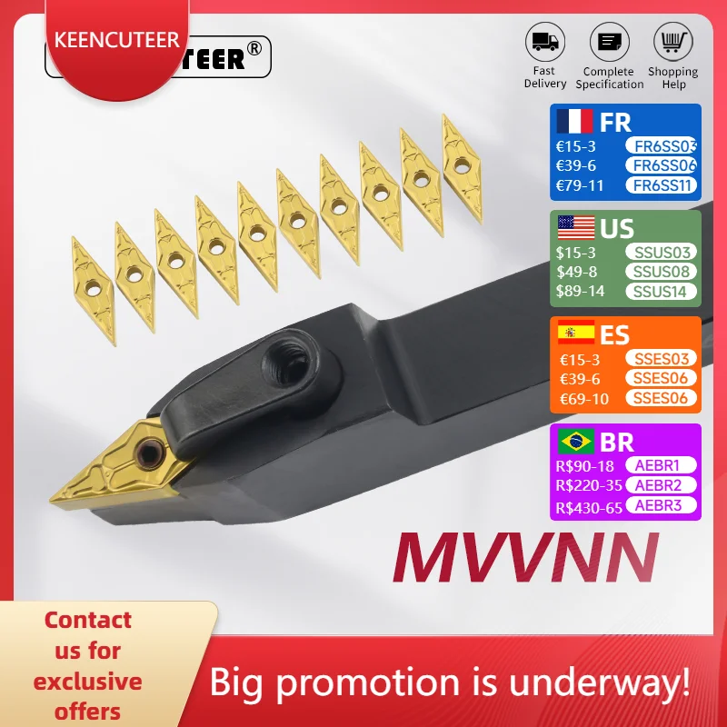 MVVNN1616 MVVNN2020 MVVNN2525 MVVNN3232 External Turning Tool Holder VNMG16 Carbide Inserts MVVNN Lathe Cutting Machine Tools
MVVNN1616 MVVNN2020 MVVNN2525 MVVNN3232 External Turning Tool Holder VNMG16 Carbide Inserts MVVNN Lathe Cutting Machine Tools