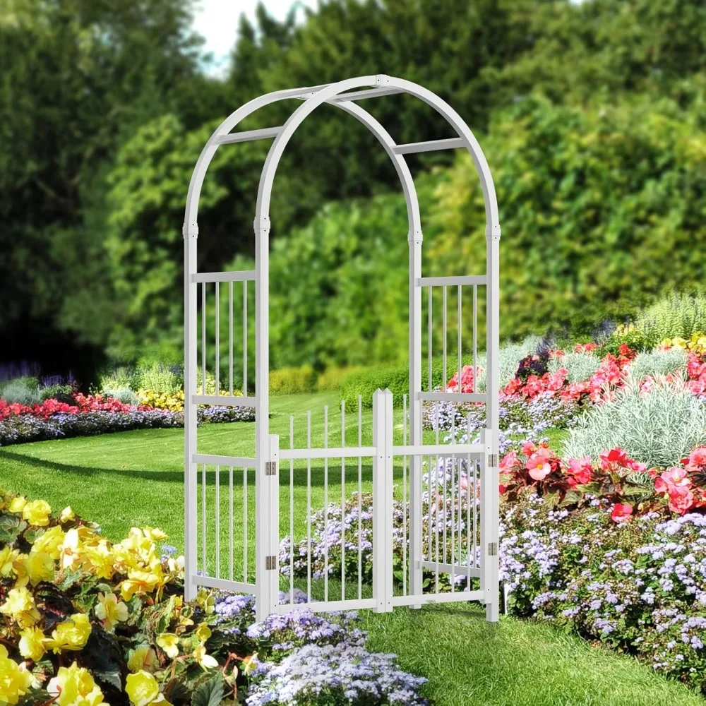 Garden Arbor with Gate, PVC Frame Trellis Garden Arch for Plant Climbing, Vinyl Pergola Wedding Arch Backdrop, Customized
Garden Arbor with Gate, PVC Frame Trellis Garden Arch for Plant Climbing, Vinyl Pergola Wedding Arch Backdrop, Customized