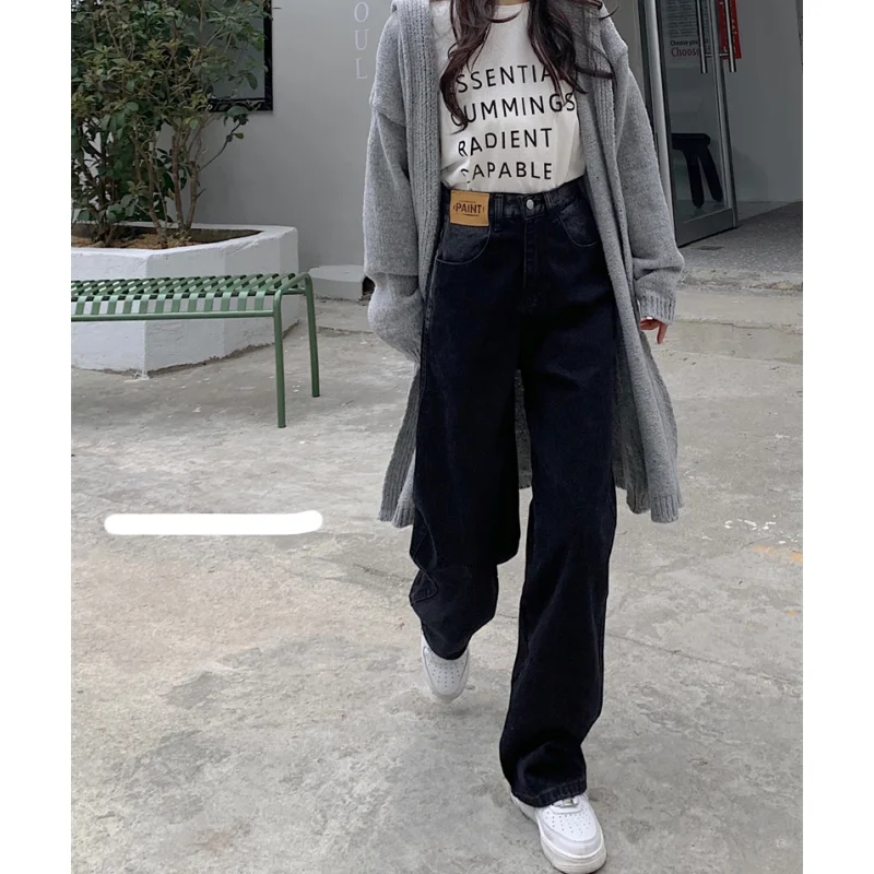 Women Blue Jeans Solid Black Streetwear High Waist American Wide Leg Pants FashionY2K Vintage Female Autumn Straight Trousers
Women Blue Jeans Solid Black Streetwear High Waist American Wide Leg Pants FashionY2K Vintage Female Autumn Straight Trousers