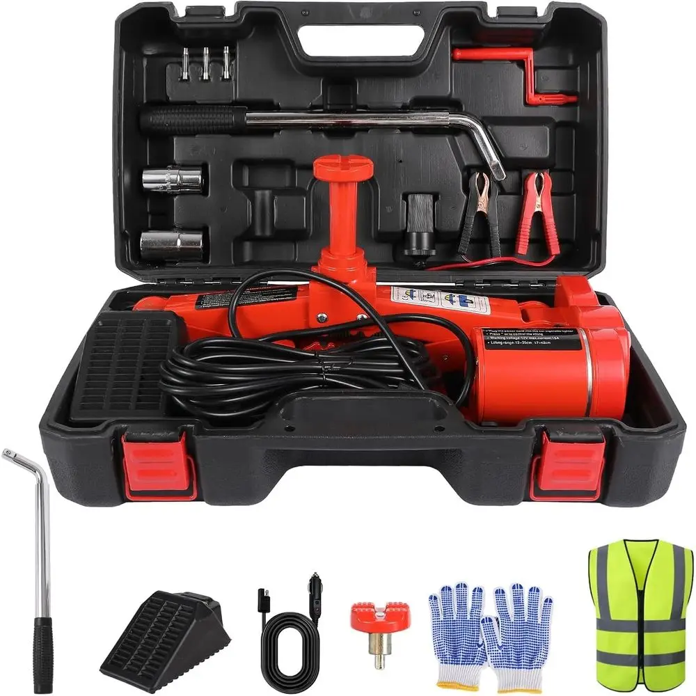 Electric Scissor Jack Enhanced Safety 3 Ton Car Jack Kit Automatic 12V Tire Repair Kit for Cars, Sedans, SUVs Tire Replacement
Electric Scissor Jack Enhanced Safety 3 Ton Car Jack Kit Automatic 12V Tire Repair Kit for Cars, Sedans, SUVs Tire Replacement