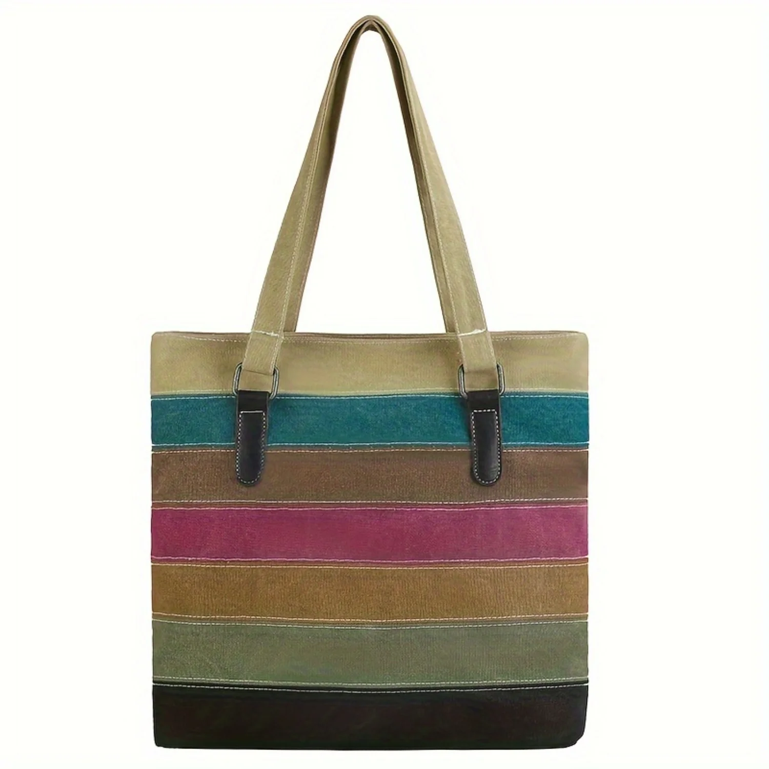 Colorblock Striped Tote Bag - Vintage Canvas Shoulder Bag for Women, Stylish Large Capacity Handbag for Going Out
Colorblock Striped Tote Bag - Vintage Canvas Shoulder Bag for Women, Stylish Large Capacity Handbag for Going Out