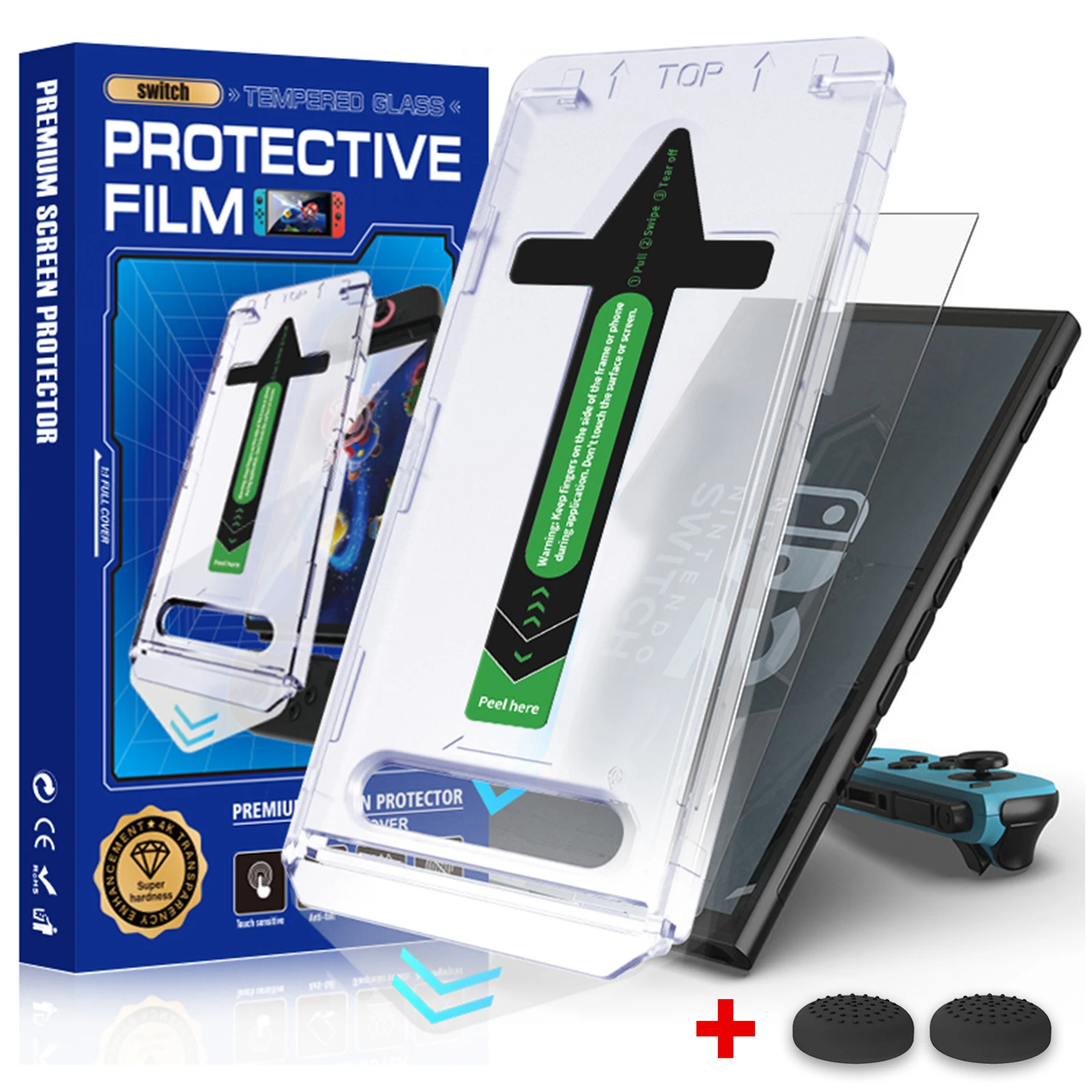 Простая установка защитной пленки для экрана Nintendo Switch 2, высококачественное закаленное стекло 9H с крышкой джойстика, аксессуары для консоли Switch2
Простая установка защитной пленки для экрана Nintendo Switch 2, высококачественное закаленное стекло 9H с крышкой джойстика, аксессуары для консоли Switch2