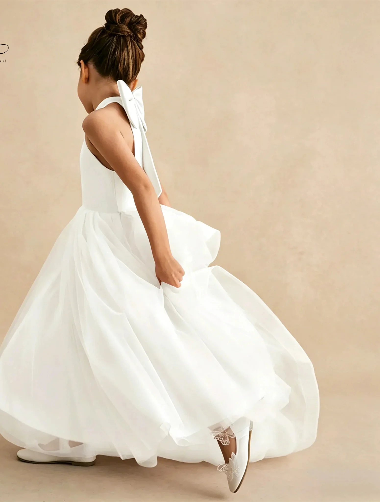Flower Girl Dress For Wedding Halter Satin with Big Bow Ankle Lenght Kids With Bow Birthday First Communion Gown Custom
Flower Girl Dress For Wedding Halter Satin with Big Bow Ankle Lenght Kids With Bow Birthday First Communion Gown Custom