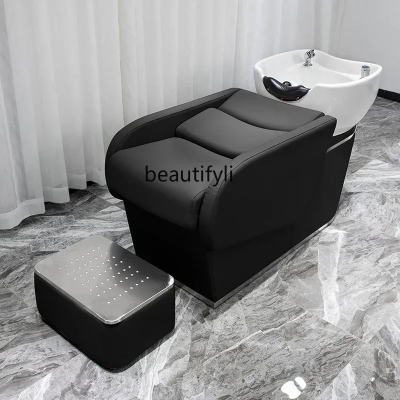 Hair Saloon Dedicated Shampoo Chair Half Lying High Pressure Flushing Bed Ceramic Basin Shampoo Integrated Bed
Hair Saloon Dedicated Shampoo Chair Half Lying High Pressure Flushing Bed Ceramic Basin Shampoo Integrated Bed