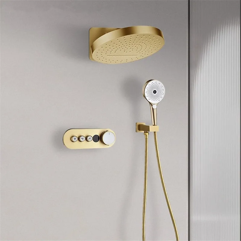 Серый душевой набор с дождевой насадкой, настенный черный термостатический смеситель для душа, цифровой дисплей, смеситель для ванной и душа, латунь
Серый душевой набор с дождевой насадкой, настенный черный термостатический смеситель для душа, цифровой дисплей, смеситель для ванной и душа, латунь