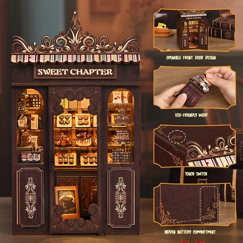 New Sweet Chapter Diy Miniature House Hand Assembled Wooden Micro Scale Model Building Creative dessert Home Decor bookend Gift
New Sweet Chapter Diy Miniature House Hand Assembled Wooden Micro Scale Model Building Creative dessert Home Decor bookend Gift
