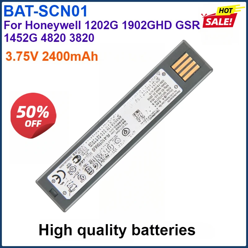 3.75V 2400mAh Digital Battery BAT-SCN01 For Honeywell 1202G 1902GHD GSR 1452G 4820 3820 BAT SCN01 General Scanners
3.75V 2400mAh Digital Battery BAT-SCN01 For Honeywell 1202G 1902GHD GSR 1452G 4820 3820 BAT SCN01 General Scanners