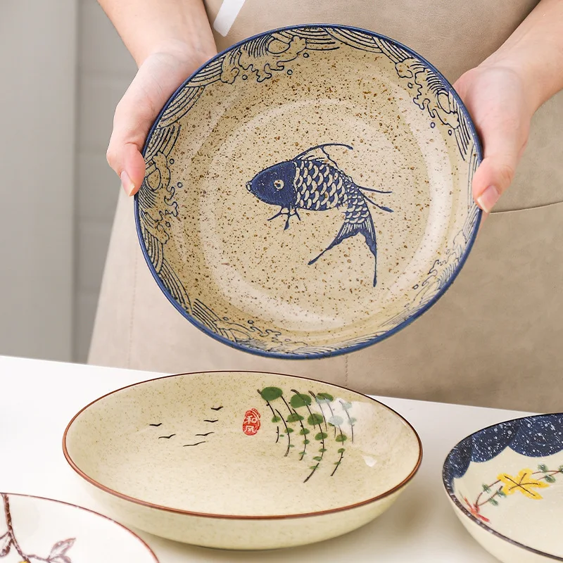 Japanese Antique Ceramic Plate Household Tableware Porcelain Dinner Plates Carp Dinner Set Plates and Dishes
Japanese Antique Ceramic Plate Household Tableware Porcelain Dinner Plates Carp Dinner Set Plates and Dishes