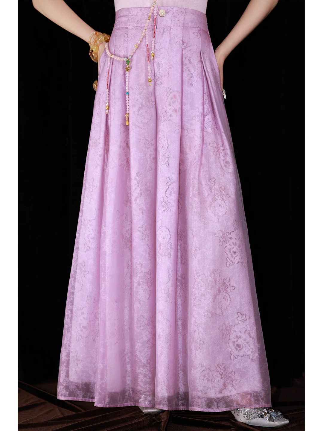 High Waist Loose Women's Lace Double Layered Curtain Pants Casual Style Wide Leg Pants Spring Collection Dangdang Somes
High Waist Loose Women's Lace Double Layered Curtain Pants Casual Style Wide Leg Pants Spring Collection Dangdang Somes