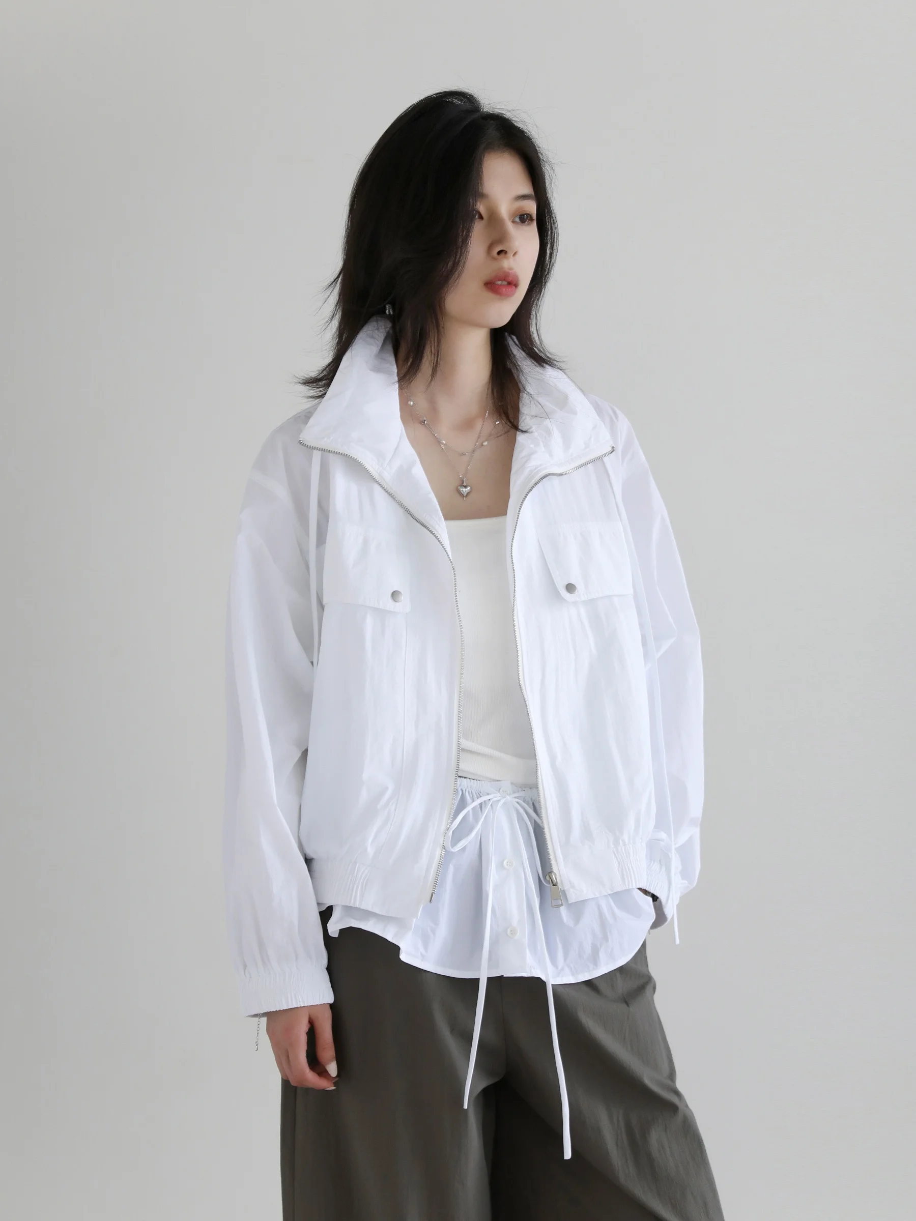 Lightweight Loose Shoulder Drop Shoulder Sun Protection Outerwear Chicven Simple Style Nylon Long Sleeve Women's Summer Jacket
Lightweight Loose Shoulder Drop Shoulder Sun Protection Outerwear Chicven Simple Style Nylon Long Sleeve Women's Summer Jacket
