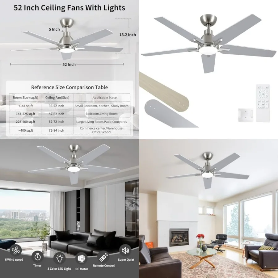 Ceiling Fans with Lights: Ceiling Fan with Light and Remote for Bedroom Living Room Dining room Patio, 3CCT Dimmable 6 Speeds R
Ceiling Fans with Lights: Ceiling Fan with Light and Remote for Bedroom Living Room Dining room Patio, 3CCT Dimmable 6 Speeds R