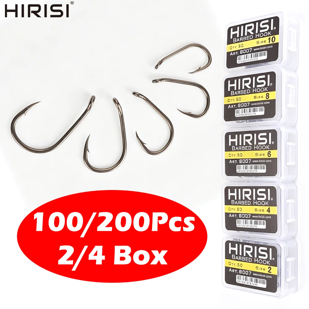 Hirisi 8007 100/200Pcs Carp Fishing Hooks Barbed Pinpoint Claw Hooks PTFE Coated High Carbon Steel
Hirisi 8007 100/200Pcs Carp Fishing Hooks Barbed Pinpoint Claw Hooks PTFE Coated High Carbon Steel