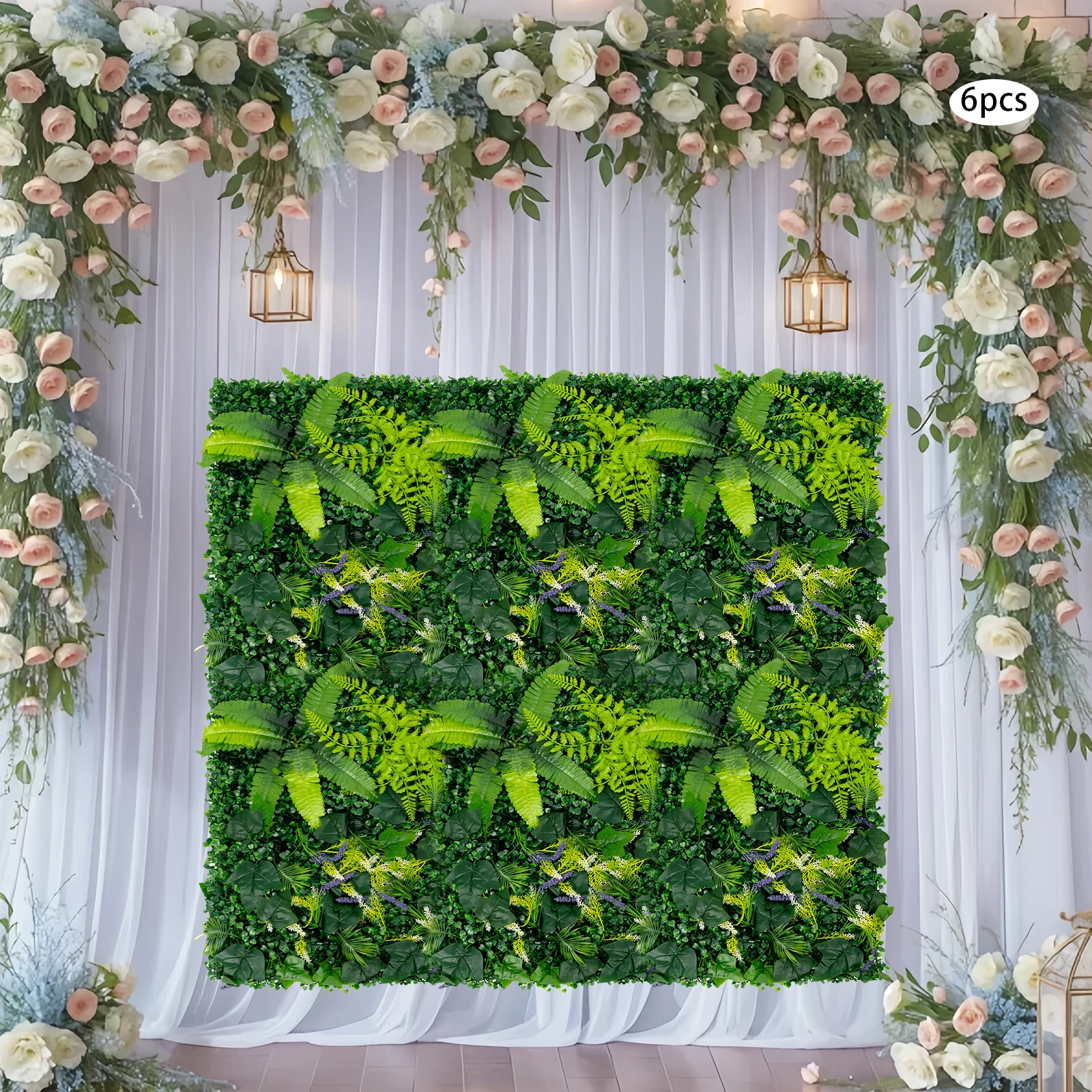 6Pcs Artificial Greenery Wall Panels 40x60cm Real 3D Persian Leaf Sweet Potato Leaf Lavender Plastic Plant Wall UV Waterproof Anti-Oxidation Snap Grid Design Reusable Cuttable Indoor Outdoor Decor for Restaurant Garden Wedding Mall Balcony Home Party Back
6Pcs Artificial Greenery Wall Panels 40x60cm Real 3D Persian Leaf Sweet Potato Leaf Lavender Plastic Plant Wall UV Waterproof Anti-Oxidation Snap Grid Design Reusable Cuttable Indoor Outdoor Decor for Restaurant Garden Wedding Mall Balcony Home Party Back
