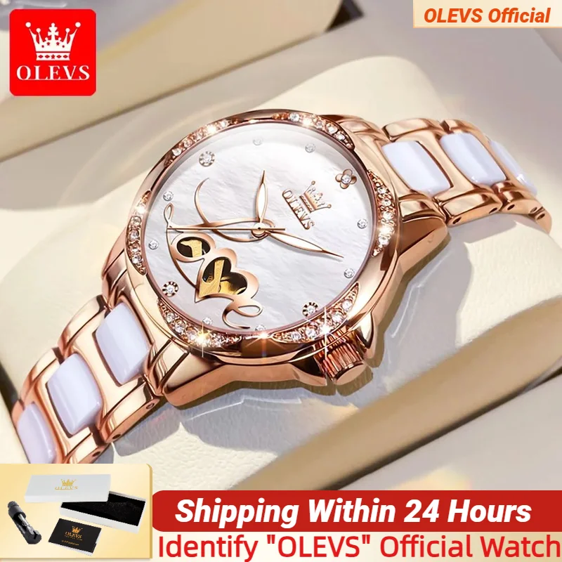OLEVS 6613 Luxury Women's Watches Diamond Love Design Stainless steel Ceramic Strap Waterproof Automatic Mechanical Watch for La
OLEVS 6613 Luxury Women's Watches Diamond Love Design Stainless steel Ceramic Strap Waterproof Automatic Mechanical Watch for La