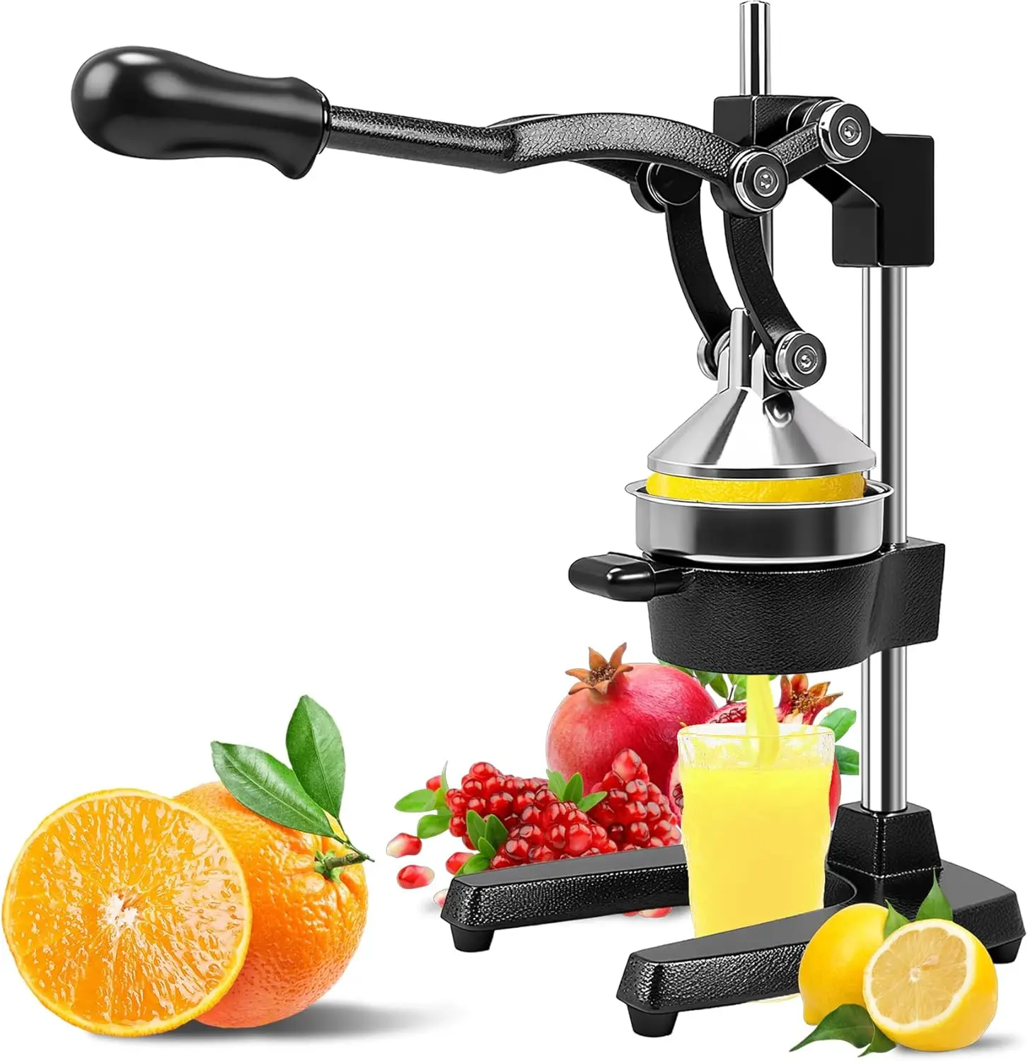 Heavy Duty Cast Iron Manual Press Juicer for Orange, Lemon, Pomegranate - Easy to Use & Clean
Heavy Duty Cast Iron Manual Press Juicer for Orange, Lemon, Pomegranate - Easy to Use & Clean