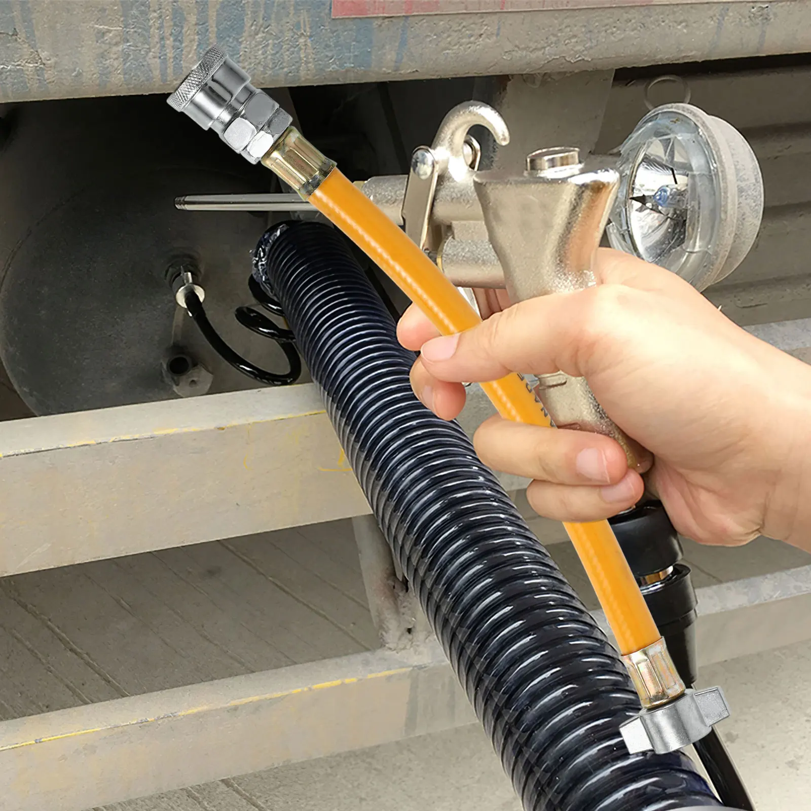 Tractor Truck Hose Assembly Rubber Tubing Heavy Duty Trailer Parts for Truck Blow Gun Valve Connection Stable Materials 
Tractor Truck Hose Assembly Rubber Tubing Heavy Duty Trailer Parts for Truck Blow Gun Valve Connection Stable Materials