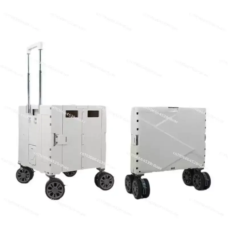 Extra large one-piece plastic storage box, four-wheel large wheel folding and covered field camper trolley case
Extra large one-piece plastic storage box, four-wheel large wheel folding and covered field camper trolley case