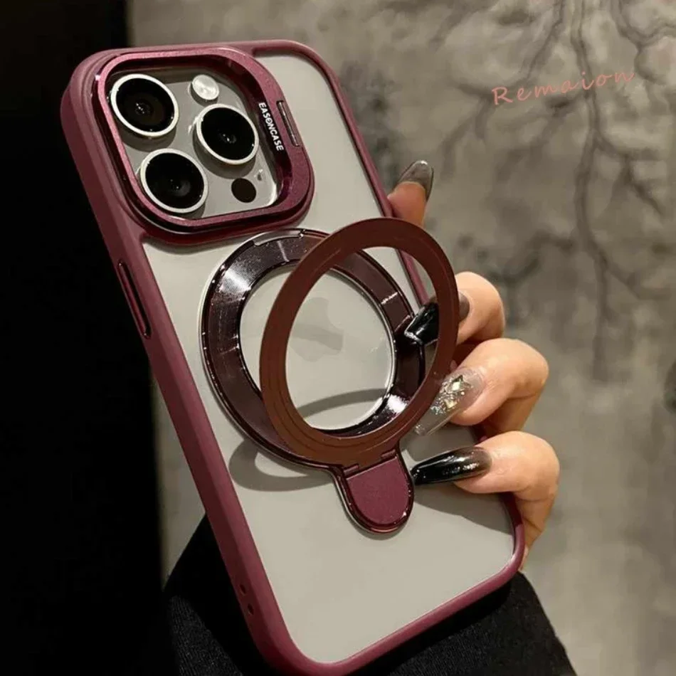 Чехол для телефона с магнитной подставкой и кольцом сливового кольца для iPhone 15, 11, 13, 14, 12, 16 pro Max 16 plus, защитная крышка Magsafe из прозрачного стекла
Чехол для телефона с магнитной подставкой и кольцом сливового кольца для iPhone 15, 11, 13, 14, 12, 16 pro Max 16 plus, защитная крышка Magsafe из прозрачного стекла