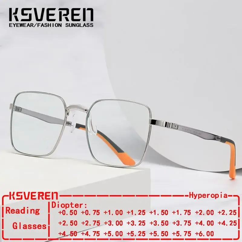 KSVEREN Anti-blue Light Reading Glasses Men's Metal Large Frame Eyewear Men Women Can Be Equipped with Prescription Glasses
KSVEREN Anti-blue Light Reading Glasses Men's Metal Large Frame Eyewear Men Women Can Be Equipped with Prescription Glasses