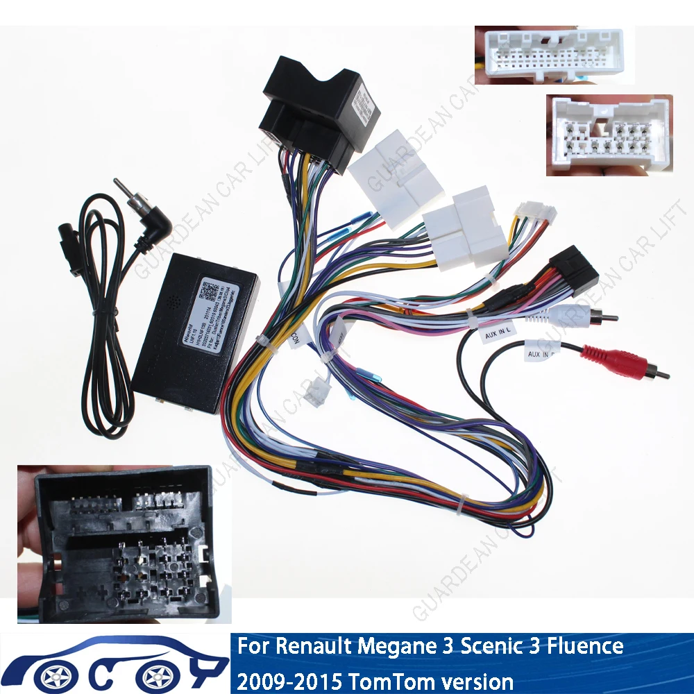 For Renault Megane 3 Scenic 3 Fluence Clio 2008-2015 TomTom version Car Radio Wiring Cable 16Pin Harness Adapter With CANBUS Box
For Renault Megane 3 Scenic 3 Fluence Clio 2008-2015 TomTom version Car Radio Wiring Cable 16Pin Harness Adapter With CANBUS Box