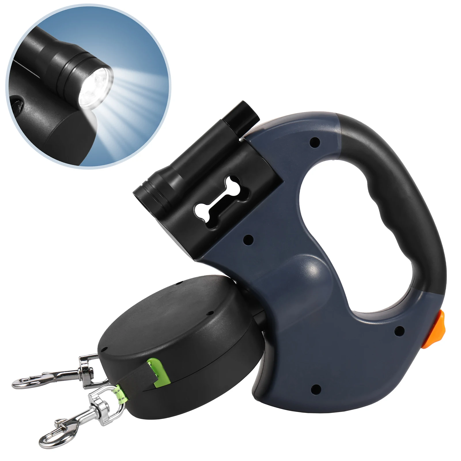 3m Retractable Dog Leash Lead With Flashlight 360 Swivel No Tangle Double Dog Walking Leash Puppy Traction Rope Leash
3m Retractable Dog Leash Lead With Flashlight 360 Swivel No Tangle Double Dog Walking Leash Puppy Traction Rope Leash