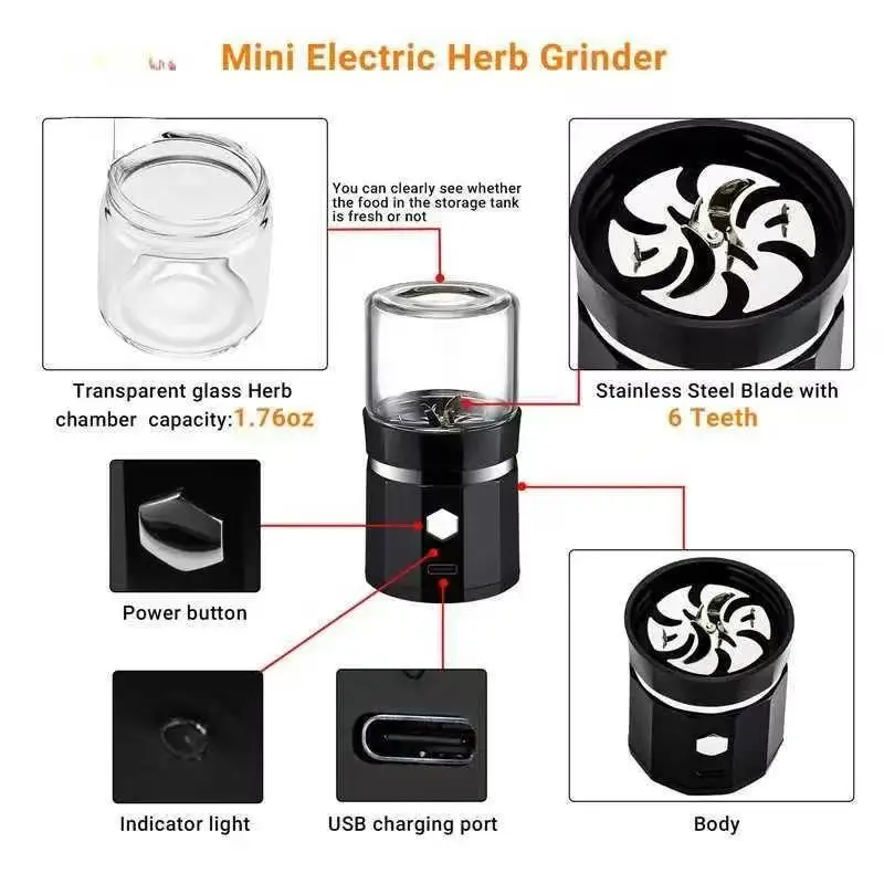 LTQ Strong Power Electric Tobacco Grass Grinder Dry Herb Grass Crusher Machine for Smoking Pipes Accessories Men Gadget
LTQ Strong Power Electric Tobacco Grass Grinder Dry Herb Grass Crusher Machine for Smoking Pipes Accessories Men Gadget
