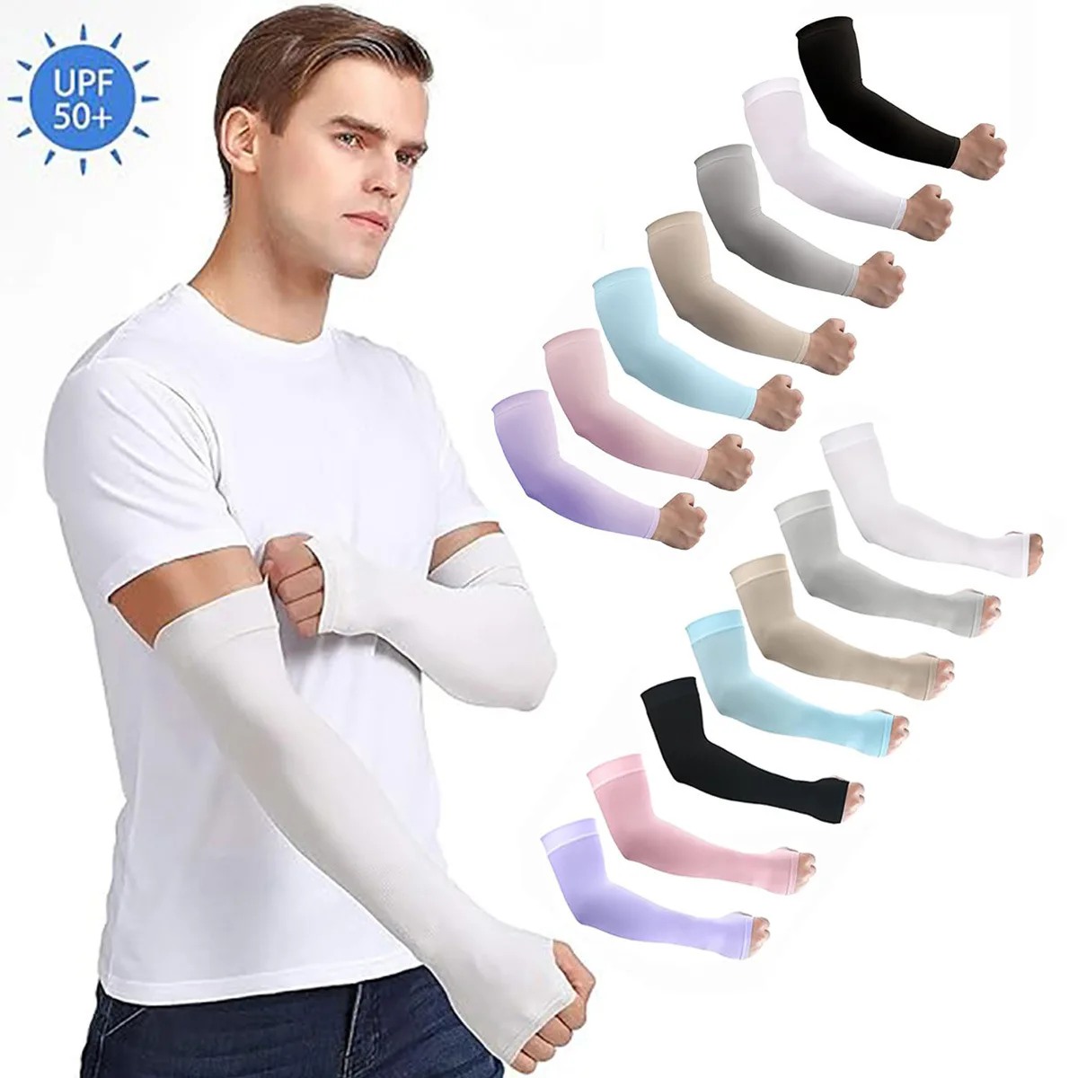 Sleeves Unisex Ice Silk UPF50+ UV Protection Summer Outdoor Sports Cycling Driving Arm Cover 4 Pairs One Size
Sleeves Unisex Ice Silk UPF50+ UV Protection Summer Outdoor Sports Cycling Driving Arm Cover 4 Pairs One Size