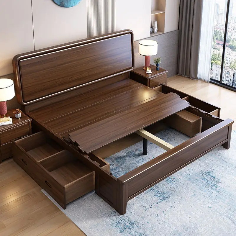 Golden sandalwood solid wood 1.8 meters 1.5 meters simple modern Chinese storage master bedroom wedding bed
Golden sandalwood solid wood 1.8 meters 1.5 meters simple modern Chinese storage master bedroom wedding bed