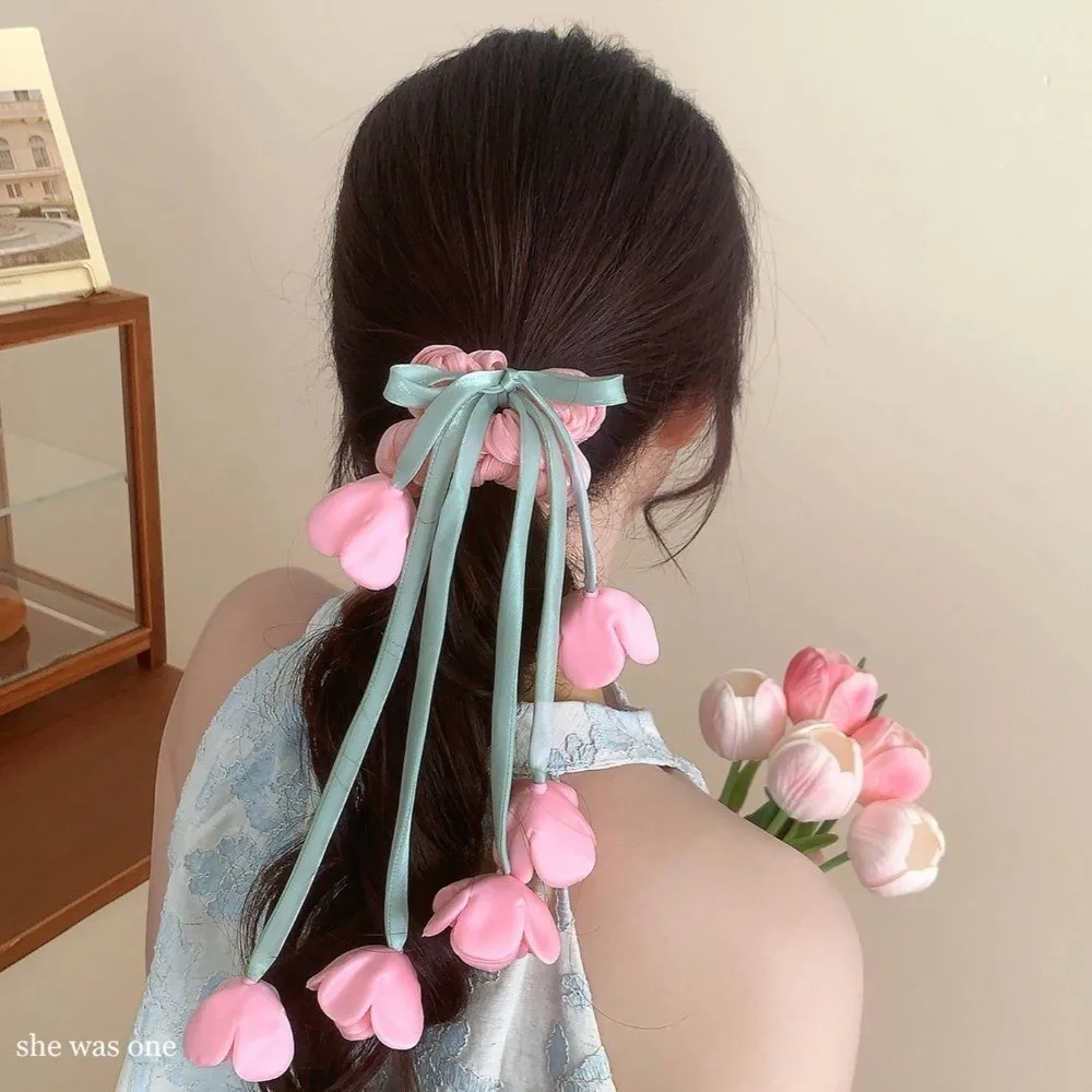 Tulips Floral Floral Scrunchie With Dangling Ribbon Le Muguet Hair Accessory Ethereal Design Dangling Ribbon Decoration Women
Tulips Floral Floral Scrunchie With Dangling Ribbon Le Muguet Hair Accessory Ethereal Design Dangling Ribbon Decoration Women